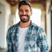 happy man casual dressed